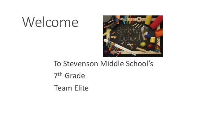 welcome
