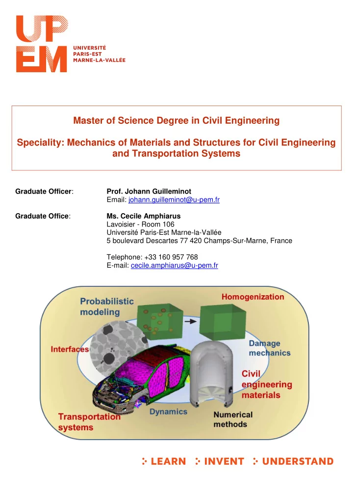 master of science degree in civil engineering speciality
