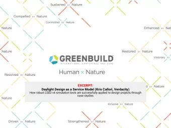 EXCERPT:  Daylight Design as a Service Model (Kris Callori, Verdacity)  How robust LEED v4