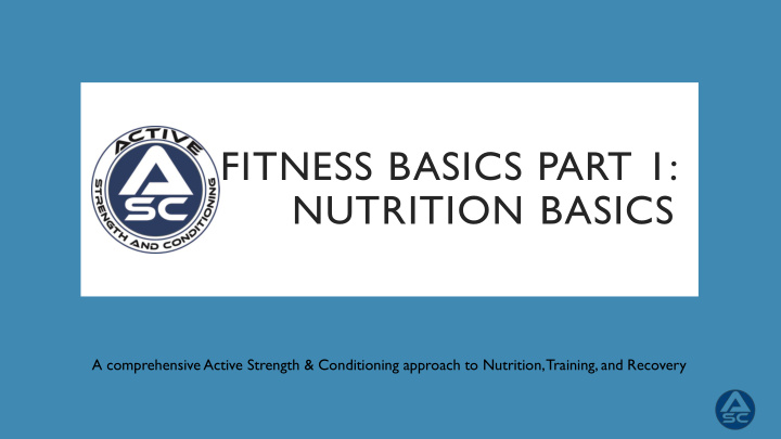 fitness basics part 1 nutrition basics