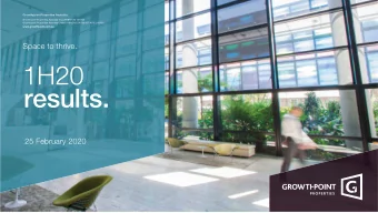 1H20  results.  25 February 2020  Executive  Agenda  management team  1. Overview  2. Property