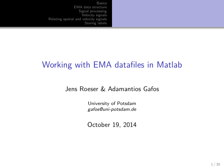 working with ema datafiles in matlab