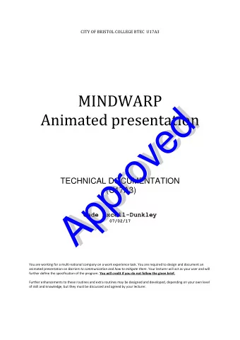 d  d  Animated presentation  e  e  v  v  o  o  r  r  p  p  TECHNICAL DOCUMENTATION  (U17A3)  p  p