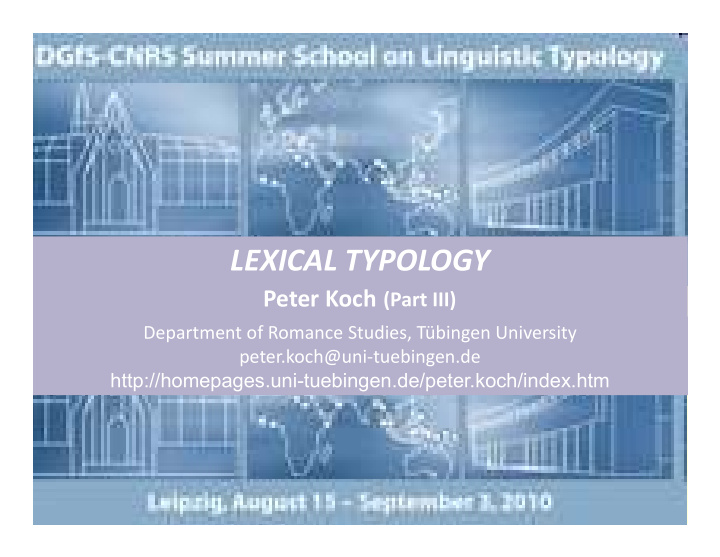 lexical typology lexical typology