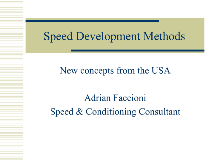 speed development methods