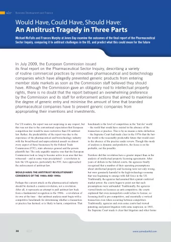 An Antitrust Tragedy in Three Parts  Michael McFalls and Frances Murphy at Jones Day examine the