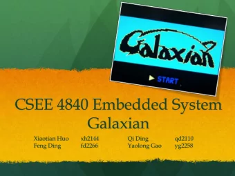 CSEE 4840 Embedded System  Galaxian  Xiaotian Huo  xh2144  Qi Ding  qd2110  Feng Ding  fd2266