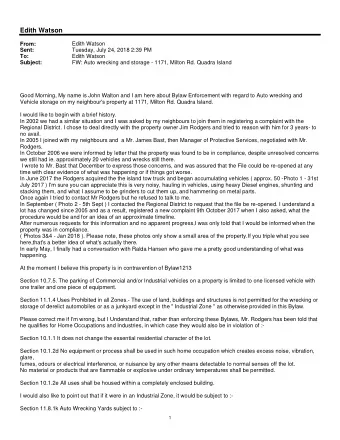 Edith Watson  From:  Edith Watson  Sent:  Tuesday, July 24, 2018 2:39 PM  Edith Watson  To: