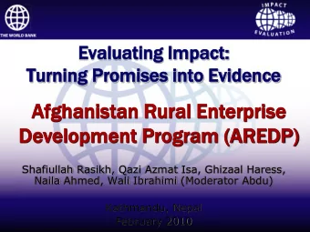 Af  Afgh  ghanis  anistan  tan Rur  ural  al Enterpris  prise  e  Developmen  lopment  t Prog