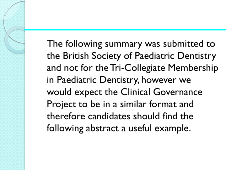 the british society of paediatric dentistry