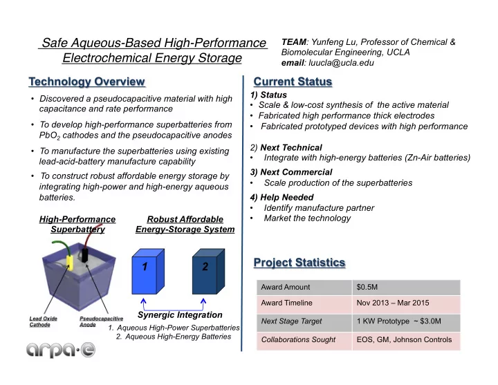 safe aqueous based high performance