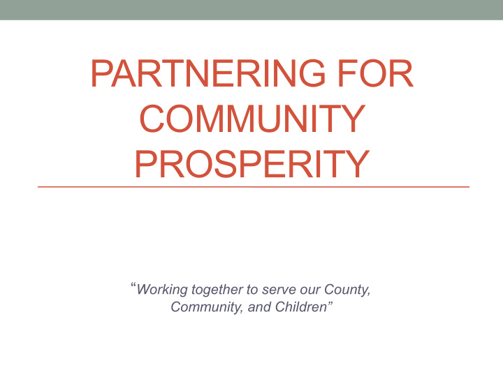 partnering for community prosperity