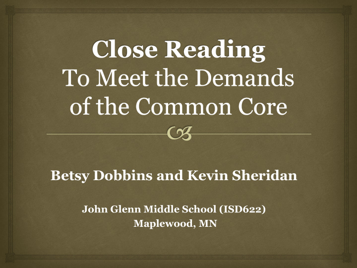 betsy dobbins and kevin sheridan