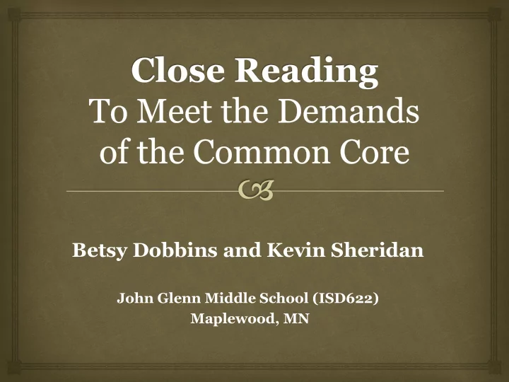 betsy dobbins and kevin sheridan
