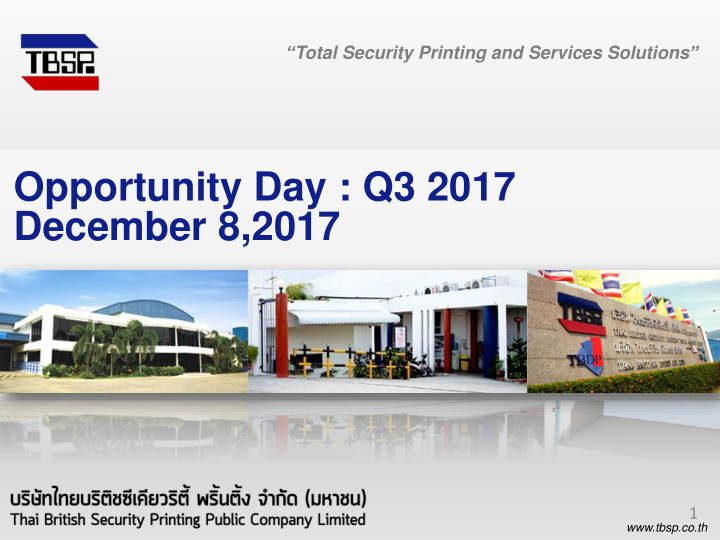 opportunity day q3 2017 december 8 2017