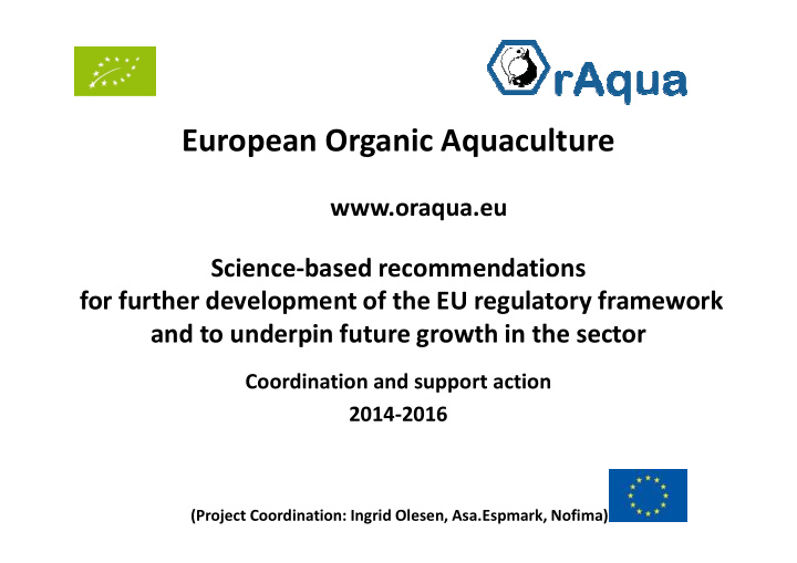 european organic aquaculture