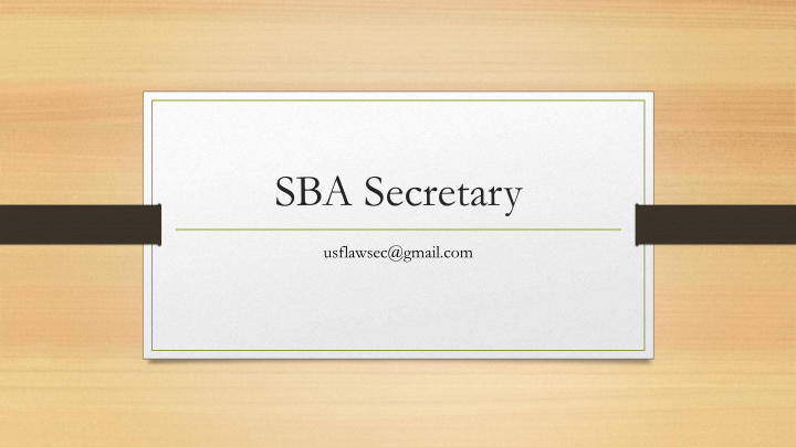 sba secretary