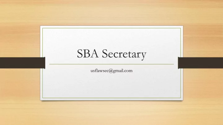 sba secretary