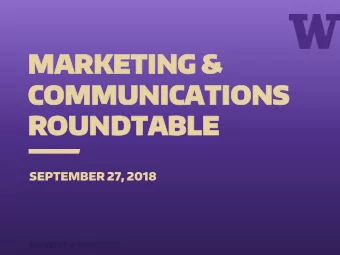 MARKETING  MARKETING &amp;  &amp;  COMMUNICATI  COMMUNICATIONS  ONS  ROUNDTABLE  ROUNDTABLE