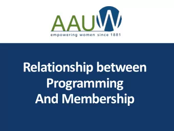 Relationship between  Programming  And Membership  Target Demographics  Recent Graduate  Young