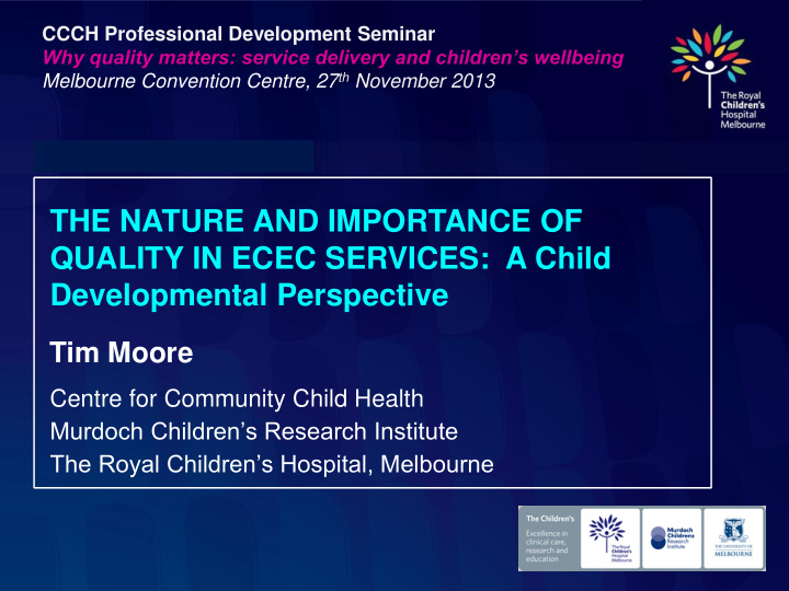 the nature and importance of quality in ecec services a