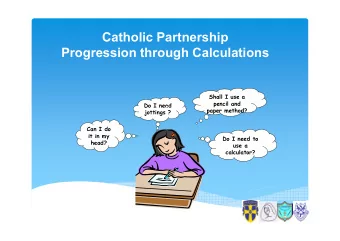 Catholic Partnership  Progression through Calculations