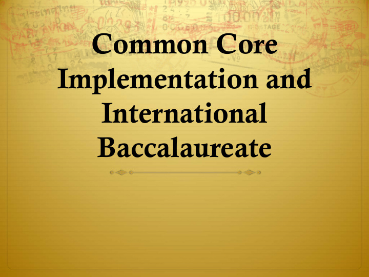 common core implementation and international