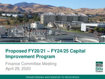Proposed FY20/21  FY24/25 Capital  Improvement Program  Finance Committee Meeting  April 29,