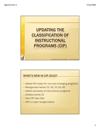 UPD  UPDATING THE  UPD  UPDATING THE  ING THE  ING THE  CLASSIFICATION OF  CLASSIFIC  TION OF