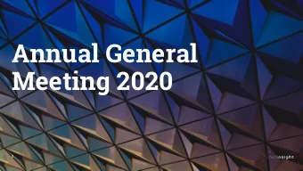 Annual General  Meeting 2020  0  Annual General Meeting  CEO presentation  Crister Fritzson, CEO