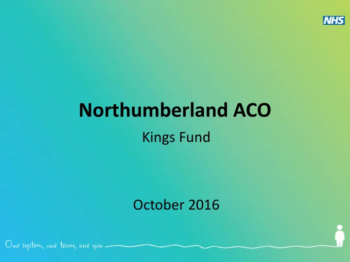 northumberland aco