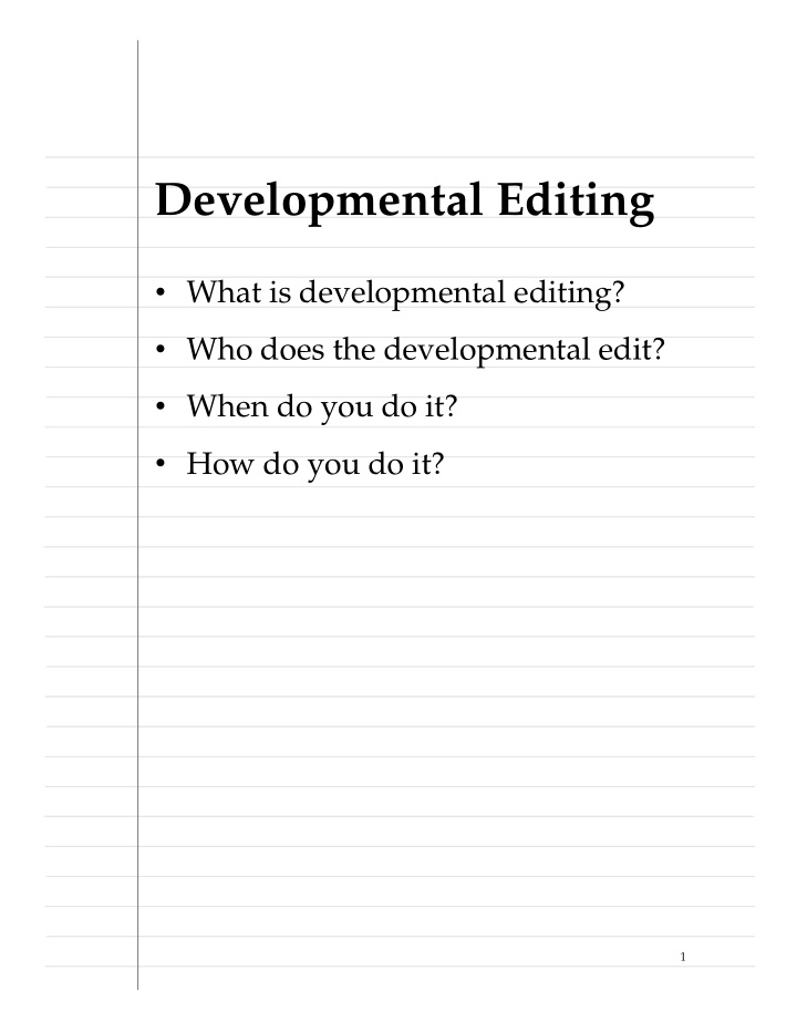 developmental editing