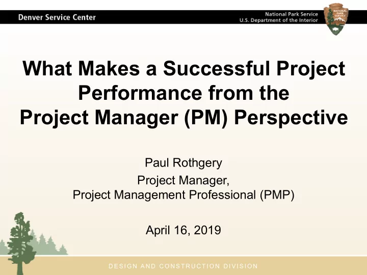 what makes a successful project performance from the