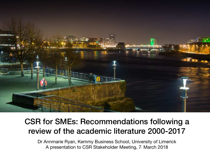 csr for smes recommendations following a review of the