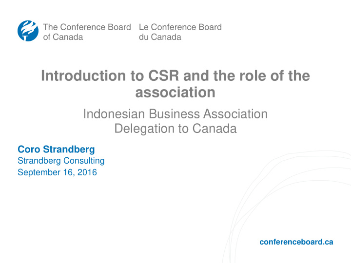 introduction to csr and the role of the