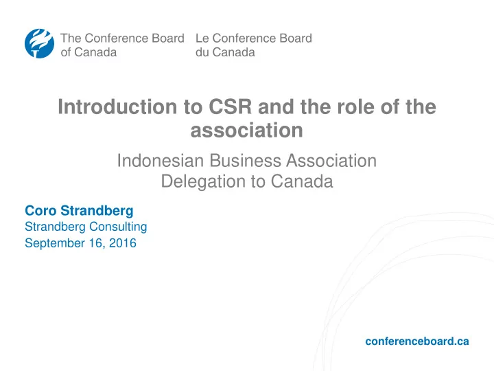 introduction to csr and the role of the