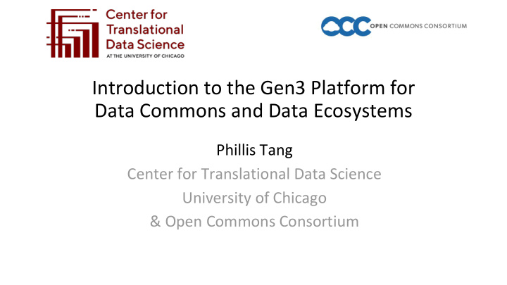 data commons and data ecosystems