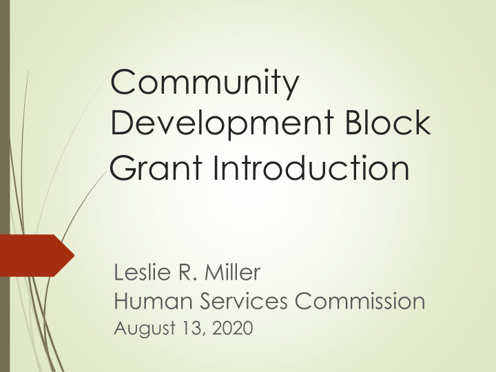 community development block grant introduction