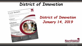 District of Innovation  District of Innovation  January 14, 2019  Background and Context