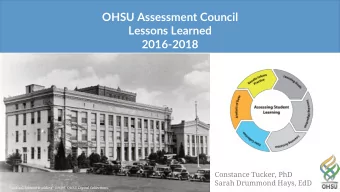 2016-2018  Constance Tucker, PhD  Sarah Drummond Hays, EdD &quot;Medical Science Building&quot;