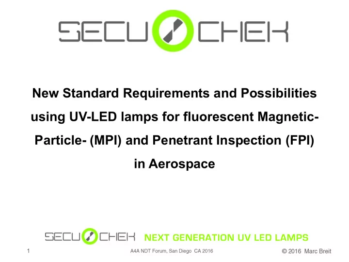 new standard requirements and possibilities