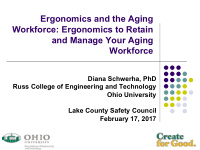 ergonomics and the aging workforce ergonomics to retain