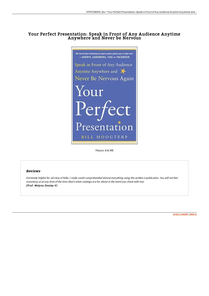 your perfect presentation speak in front of any audience