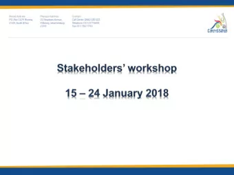 Presentation Overview  Purpose  SMMEs, NGOs, NPOs and  Co-Ops (Impact to  GDP)  CATHSSETA