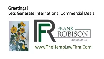 Gree  eeting  ngs!  Let  ets Gener  enerate  e Inter  ernational Com  Commer  erci  cial Dea  eals.