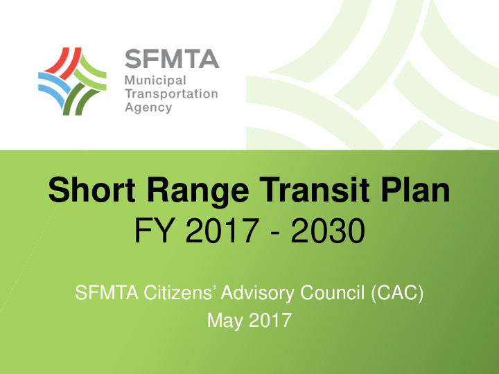 short range transit plan fy 2017 2030