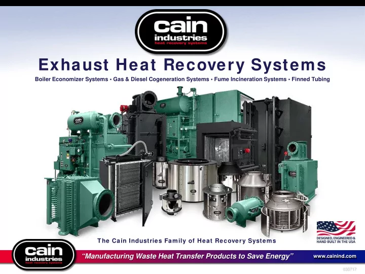 exhaust heat recovery systems