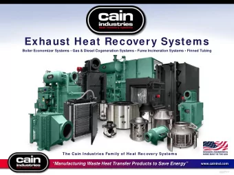 Exhaust Heat Recovery Systems  Boiler Economizer Systems  Gas &amp; Diesel Cogeneration Systems
