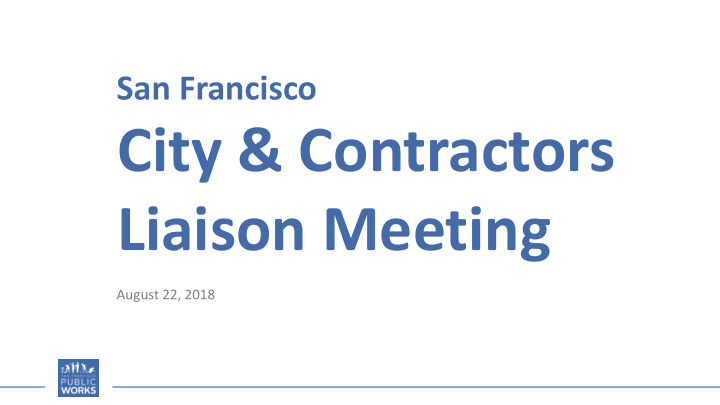 city contractors liaison meeting