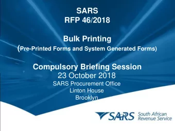 SARS  RFP 46/2018  Bulk Printing ( Pre-Printed Forms and System Generated Forms)  Compulsory